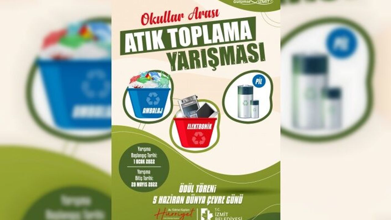 İzmit Belediyesinin okullar arası atık toplama yarışması sürüyor
