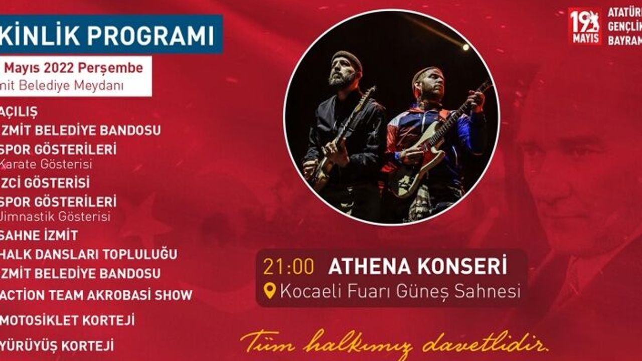 19 Mayıs coşkusu  İzmit Belediye Meydanında başlayacak