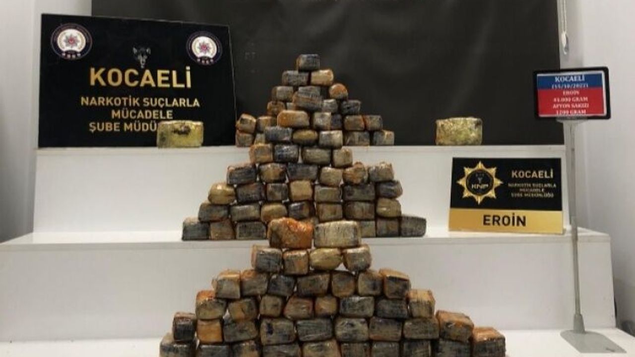 103 paket halinde 45 kg eroin yakalandı