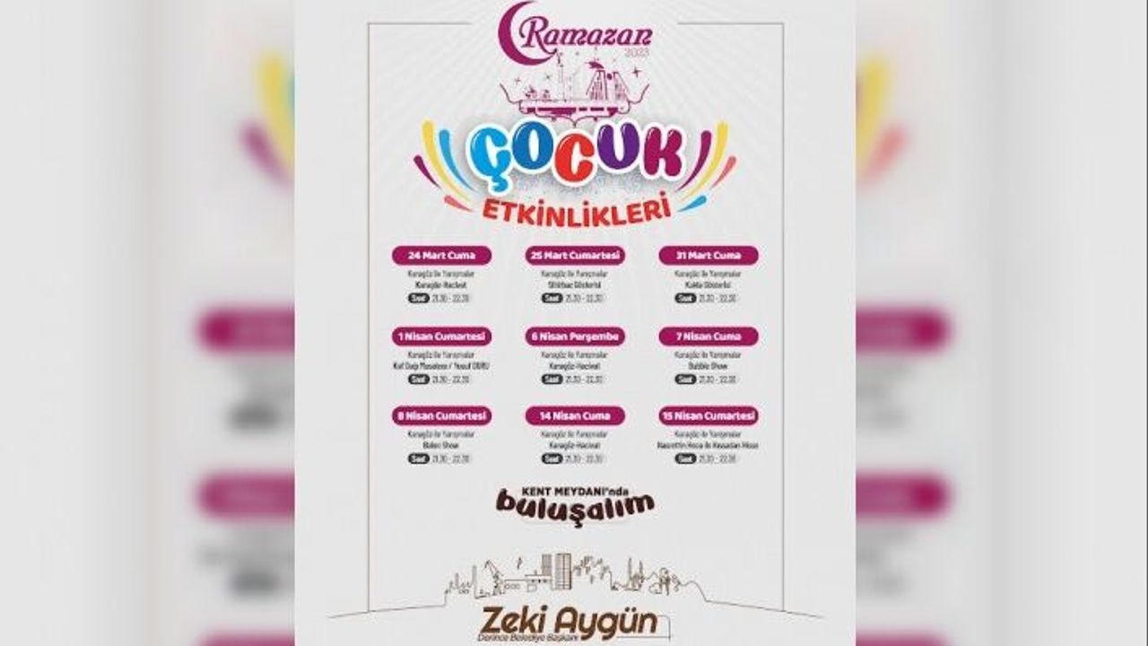Derince’de Ramazan’a Özel Çocuk Etkinlikleri
