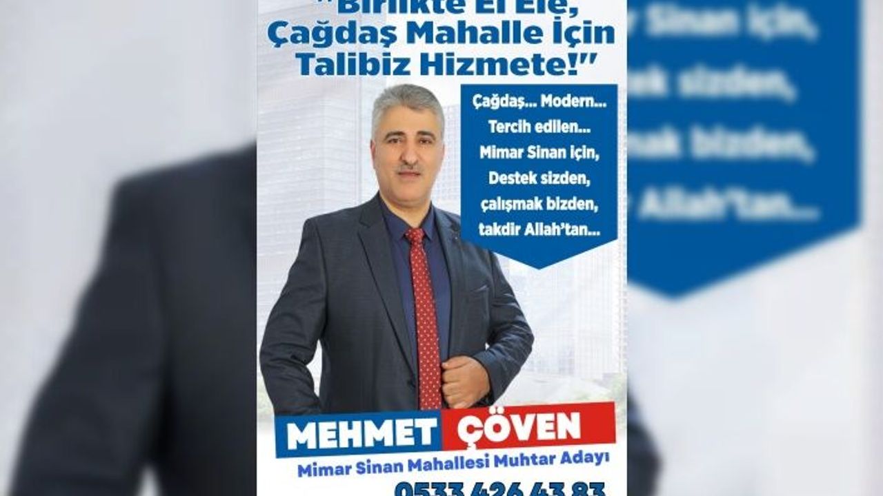 Esnaf Mehmet Çöven, Mimar Sinan Mahallesi'ne Yenilik ve Değişim Getirmek İçin Yola Çıkıyor