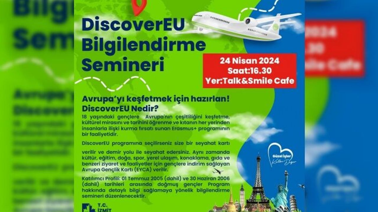 İzmit Belediyesi, Avrupa’yı keşfetmek isteyen, gençler için seminer düzenleyecek