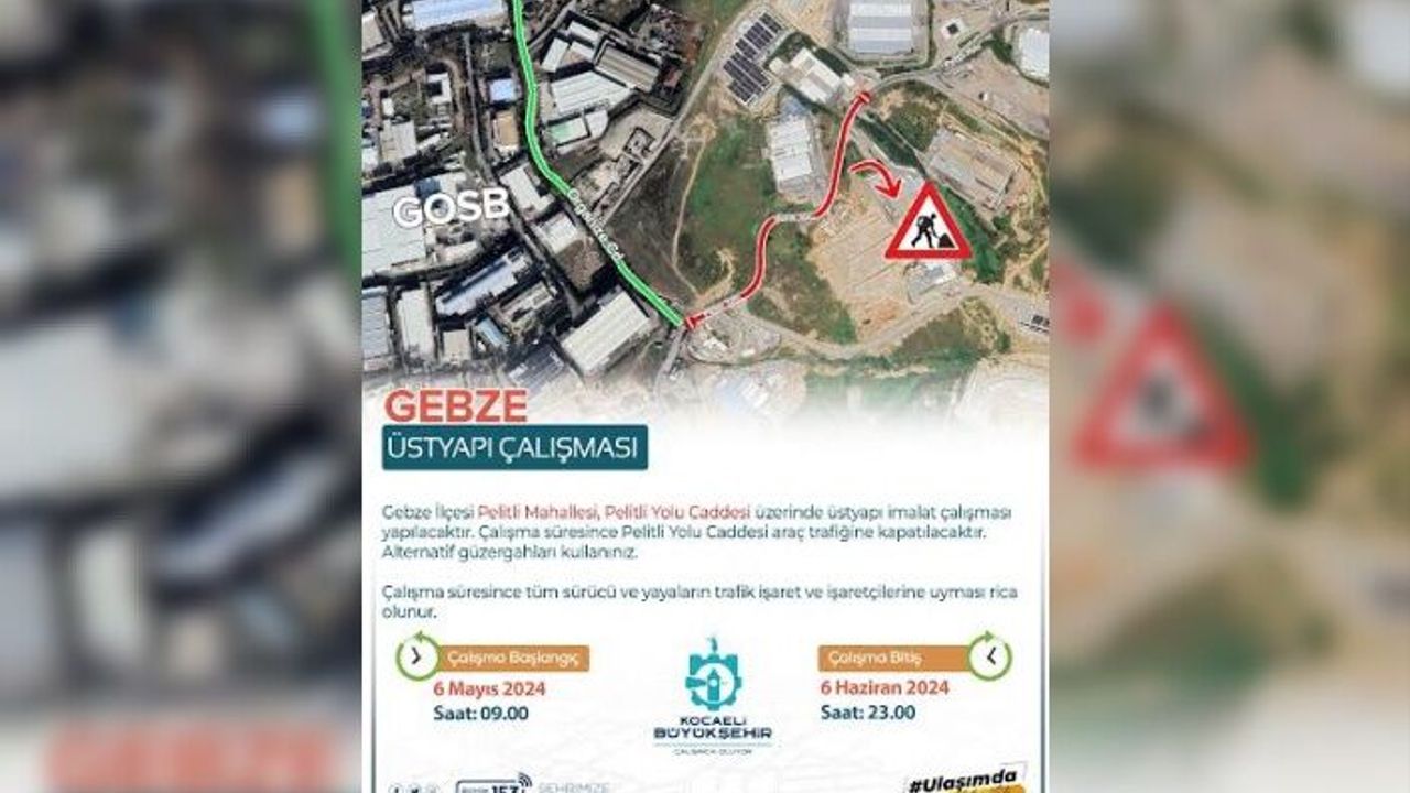 Pelitli Yolu Caddesi, araç trafiğine kapatılacaktır