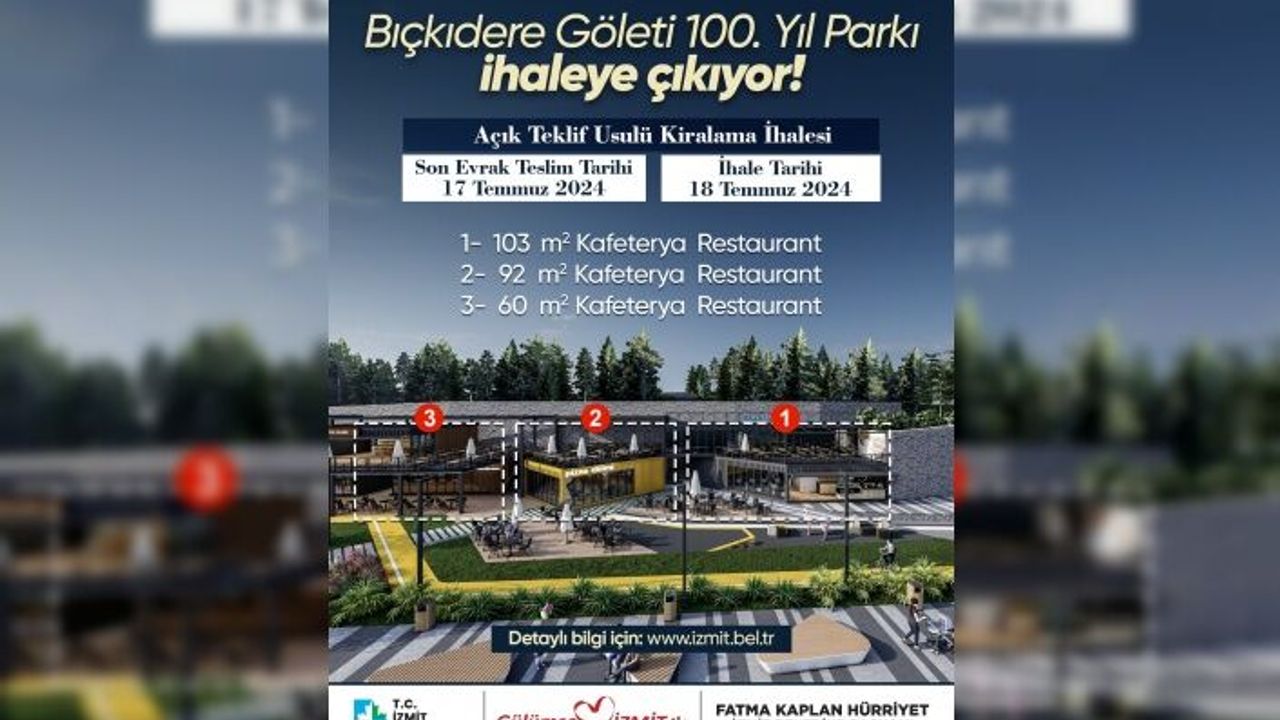 100. Yıl Parkı Bıçkıdere Göleti'nde Yatırım Fırsatı