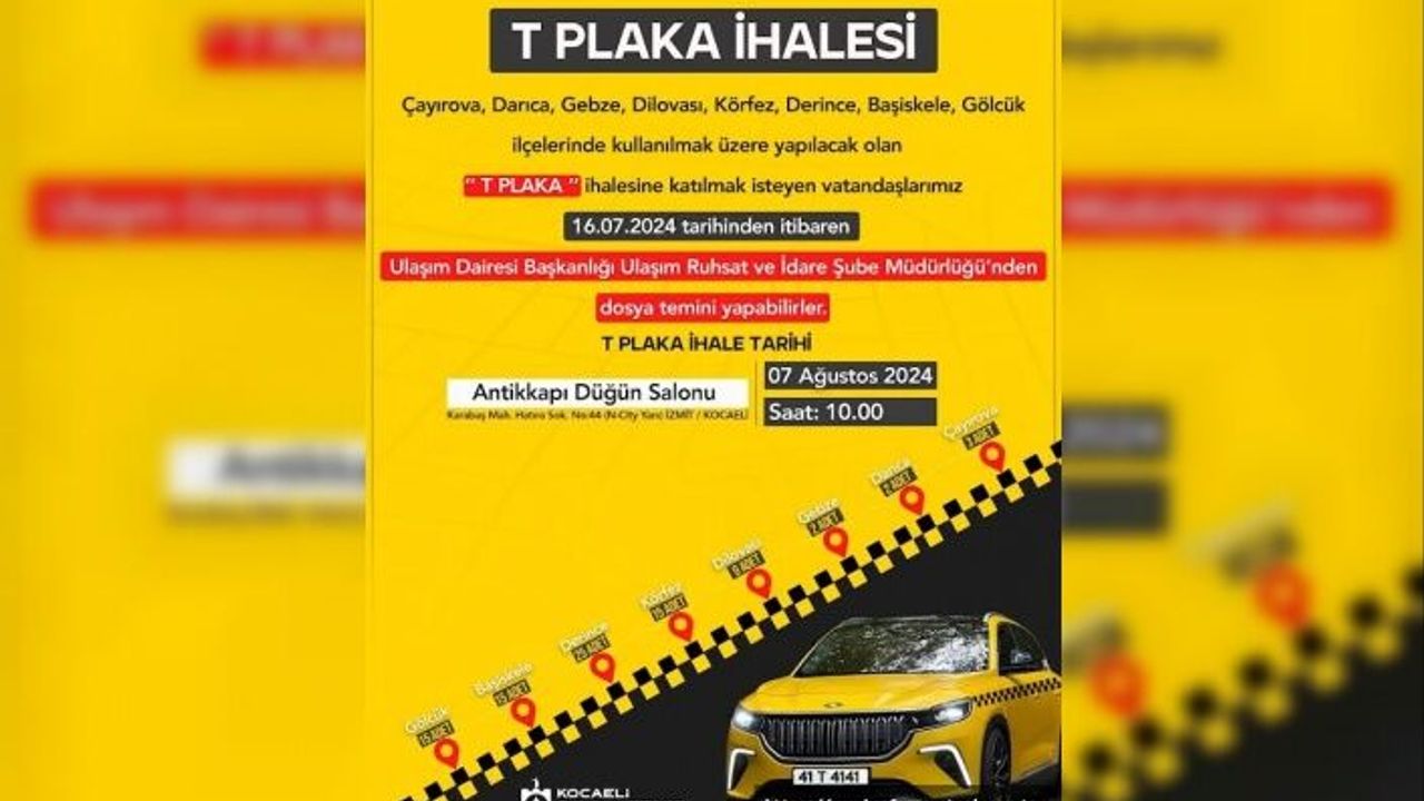 86 T Plaka, İçin İhale Yapilacak