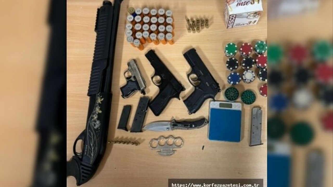 Derince İlçe Emniyet Müdürlüğü'nden, Kumar ve Silah Operasyonu