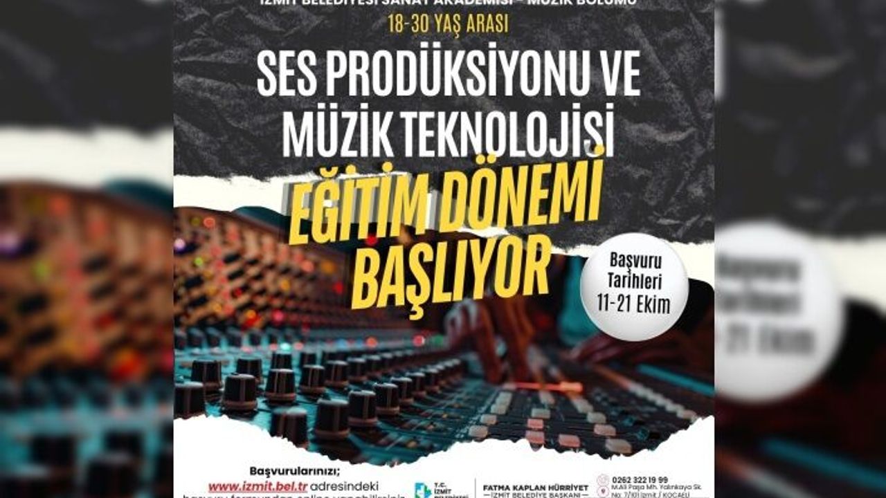 İzmit Belediyesi Sanat Akademisi'nden Gençlere Ses Prodüksiyonu ve Müzik Teknolojisi Eğitimi