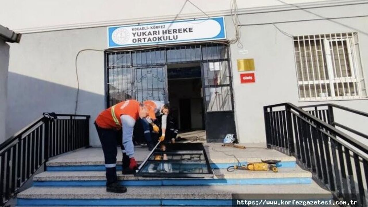 KÖRFEZ BELEDİYESİ, YUKARI HEREKETAOKULU'NDA ENGELLİ RAMPASI YENİLEDİ