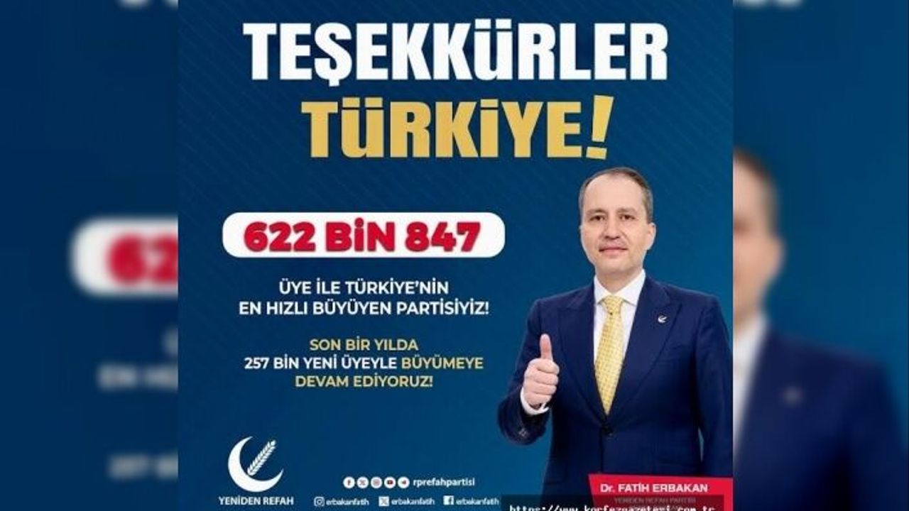 YENİDEN REFAH PARTİSİ, EN BÜYÜK 3. PARTİ