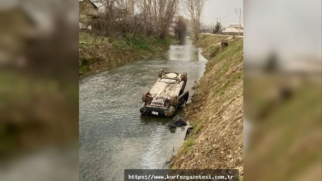 ALKOLLÜ SÜRÜCÜNÜN, OTOMOBİLİ DEREYE UÇTU