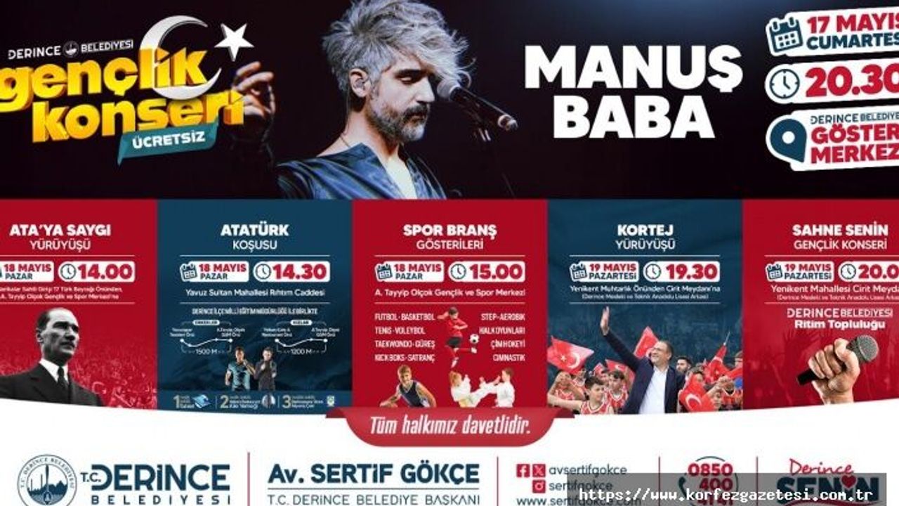 DERİNCE'DE 19 MAYIS BAYRAMI ŞÖLEN HAVASINDA KUTLANACAK