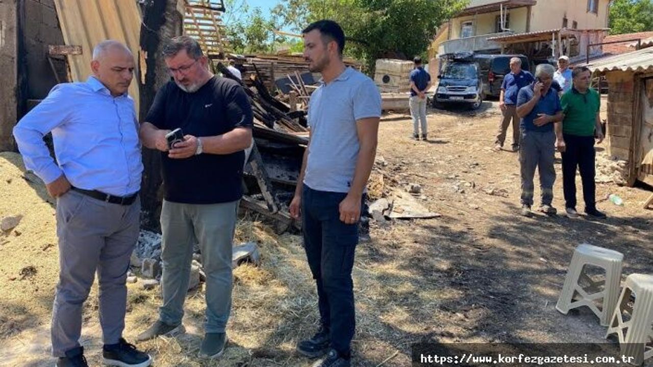 KÖRFEZ BELEDİYE BAŞKANI ŞENER SÖĞÜT, YANGIN SONRASI ZARAR GÖREN VANDAŞLARI ZİYARET ETTİ