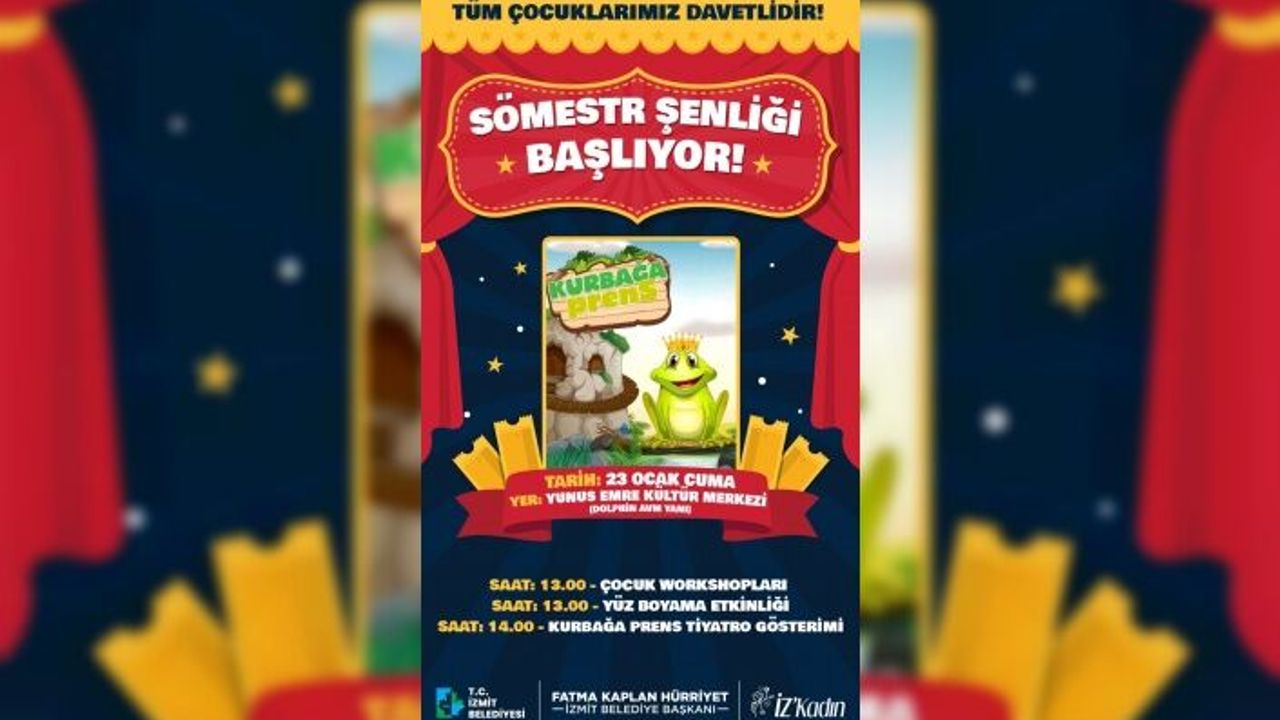 İzmit Belediyesi’nden Çocuklara Sömestr Şenliği