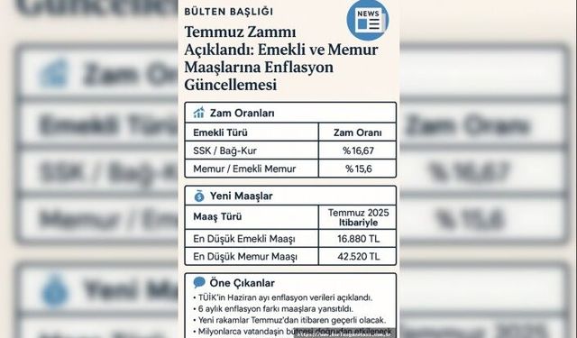 Emekli ve Memur Maaşlarına Enflasyon Düzenlemesi