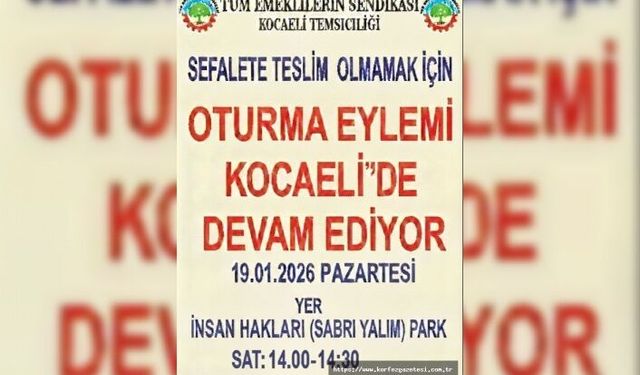  Emeklilerden İzmit’te Basın Açıklaması