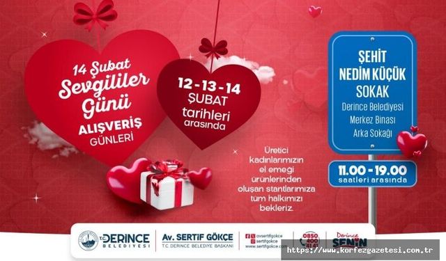 Derince Belediyesi’nden Sevgililer Günü Alışveriş Günleri