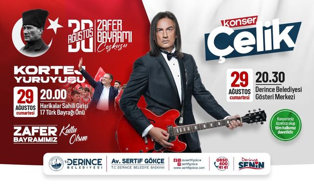 Derince’de Zafer Bayramı Coşkusu Kortej ve Konserle Taçlanacak