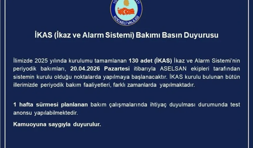 Kocaeli’de İKAS Sistemlerine Periyodik Bakım