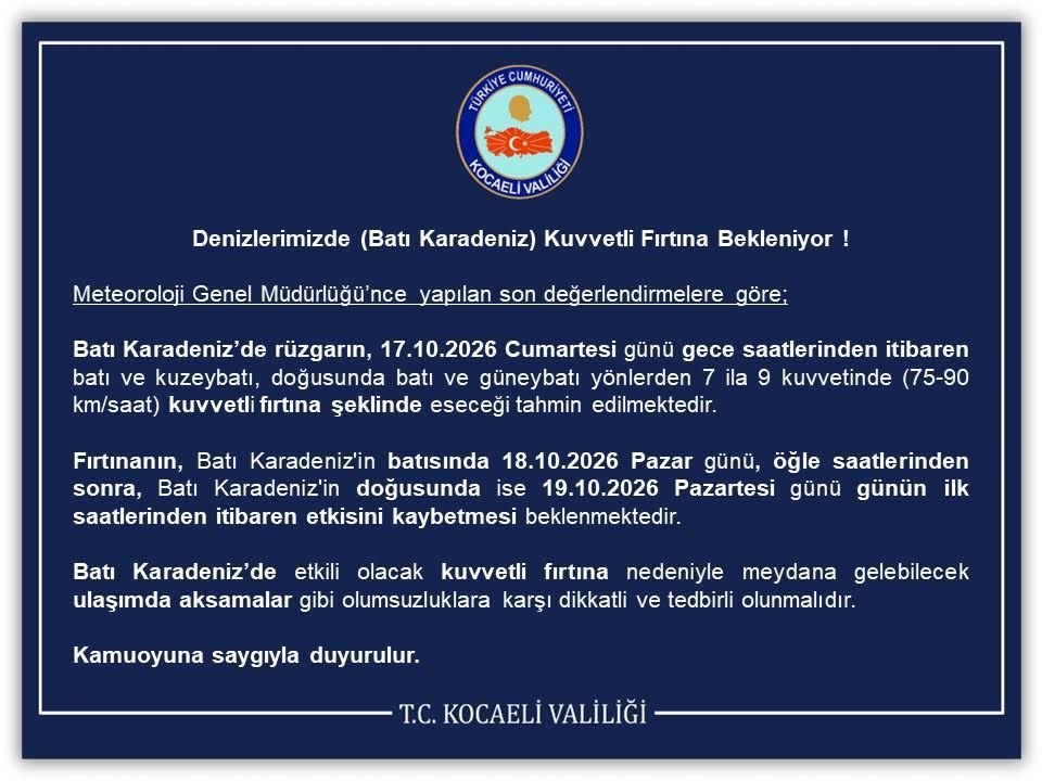 Rüzgarın Hızı 90 Kilometreye Ulaşacak